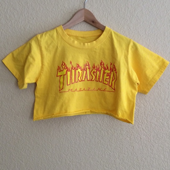 thrasher cropped tee